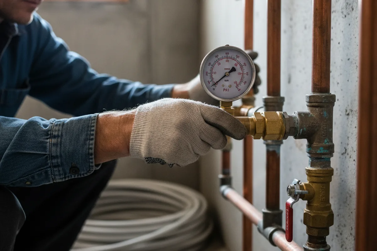 Pressure testing a repaired line during Water Line Repair in Hattiesburg